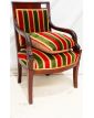 Empire Armchair in Red and Green Mahogany