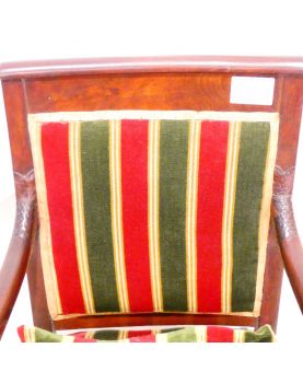 Empire Armchair in Red and Green Mahogany