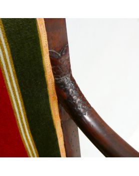 Empire Armchair in Red and Green Mahogany