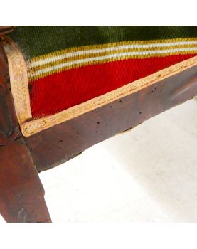 Empire Armchair in Red and Green Mahogany