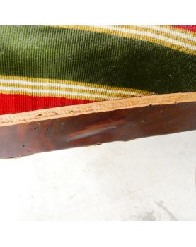 Empire Armchair in Red and Green Mahogany