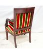 Empire Armchair in Red and Green Mahogany