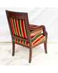 Empire Armchair in Red and Green Mahogany
