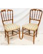 Pair of Napoleon III Chairs in Striped Fabric