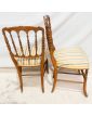 Pair of Napoleon III Chairs in Striped Fabric