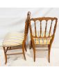 Pair of Napoleon III Chairs in Striped Fabric