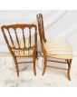 Pair of Napoleon III Chairs in Striped Fabric