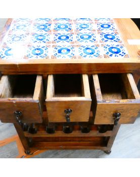 Console en Bois 3 Tiroirs
