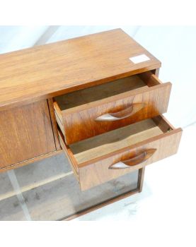 AVALON Small Cabinet with 1 Drop-Leaf Door and 2 Sliding Doors