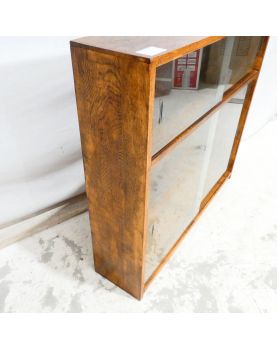 Petite Bibliothèque 4 Portes Coulissantes en Verre