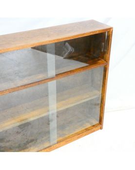 Petite Bibliothèque 4 Portes Coulissantes en Verre
