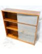 Petite Bibliothèque 4 Portes Coulissantes en Verre