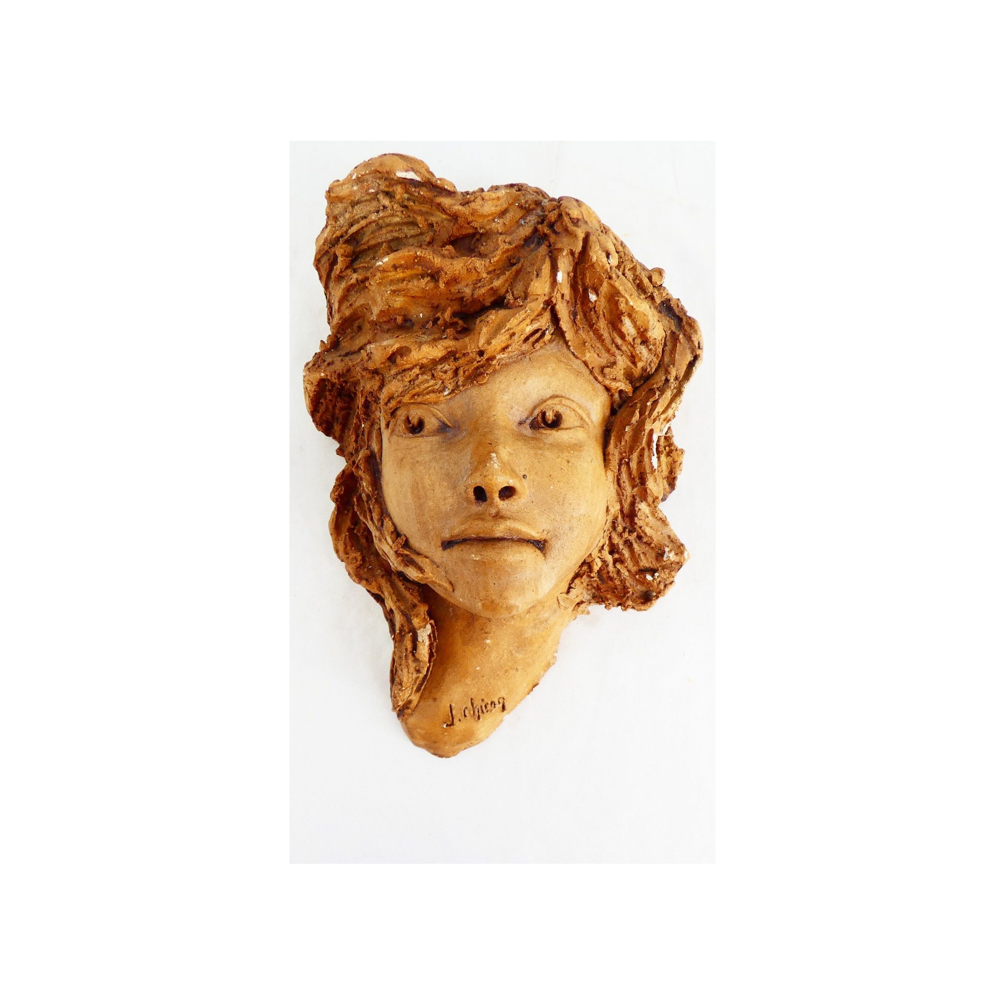 Moulage Tête de Femme Signature à Identifier Moulage Tête de Femme Signature à Identifier