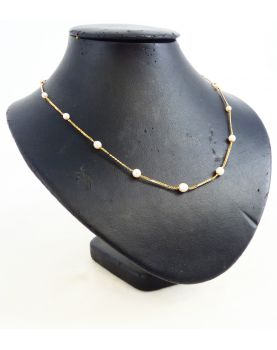 Collier en Or 18k et Perles 750/1000 7 Grammes Brut
