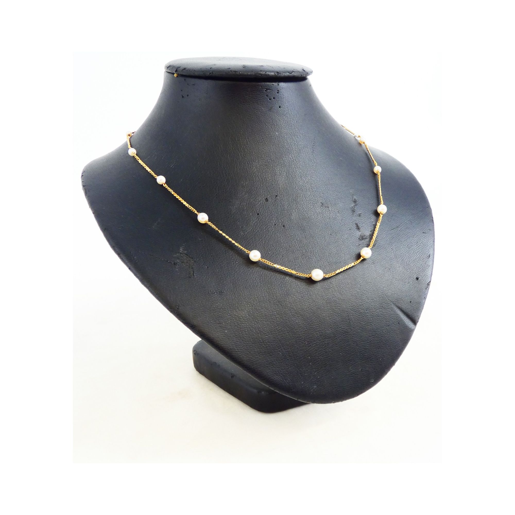 Collier en Or 18k et Perles 750/1000 7 Grammes Brut Collier en Or 18k et Perles 750/1000 7 Grammes Brut