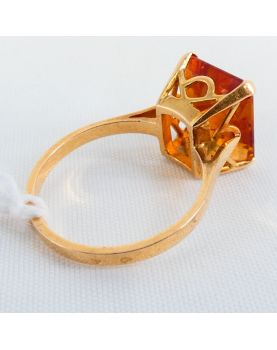 Bague en Or 18k 3.70 Grammes avec Citrine