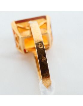 Bague en Or 18k 3.70 Grammes avec Citrine