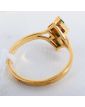 Bague en Or Jaune 18k Pierres Vertes 3 Grammes