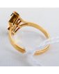 Bague en Or Jaune 18k Pierres Vertes 3 Grammes