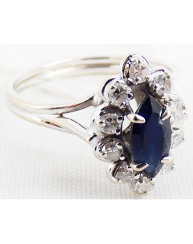 Bague en Or Blanc 18k Petits Diamants Testés 3.56 Grammes Brut