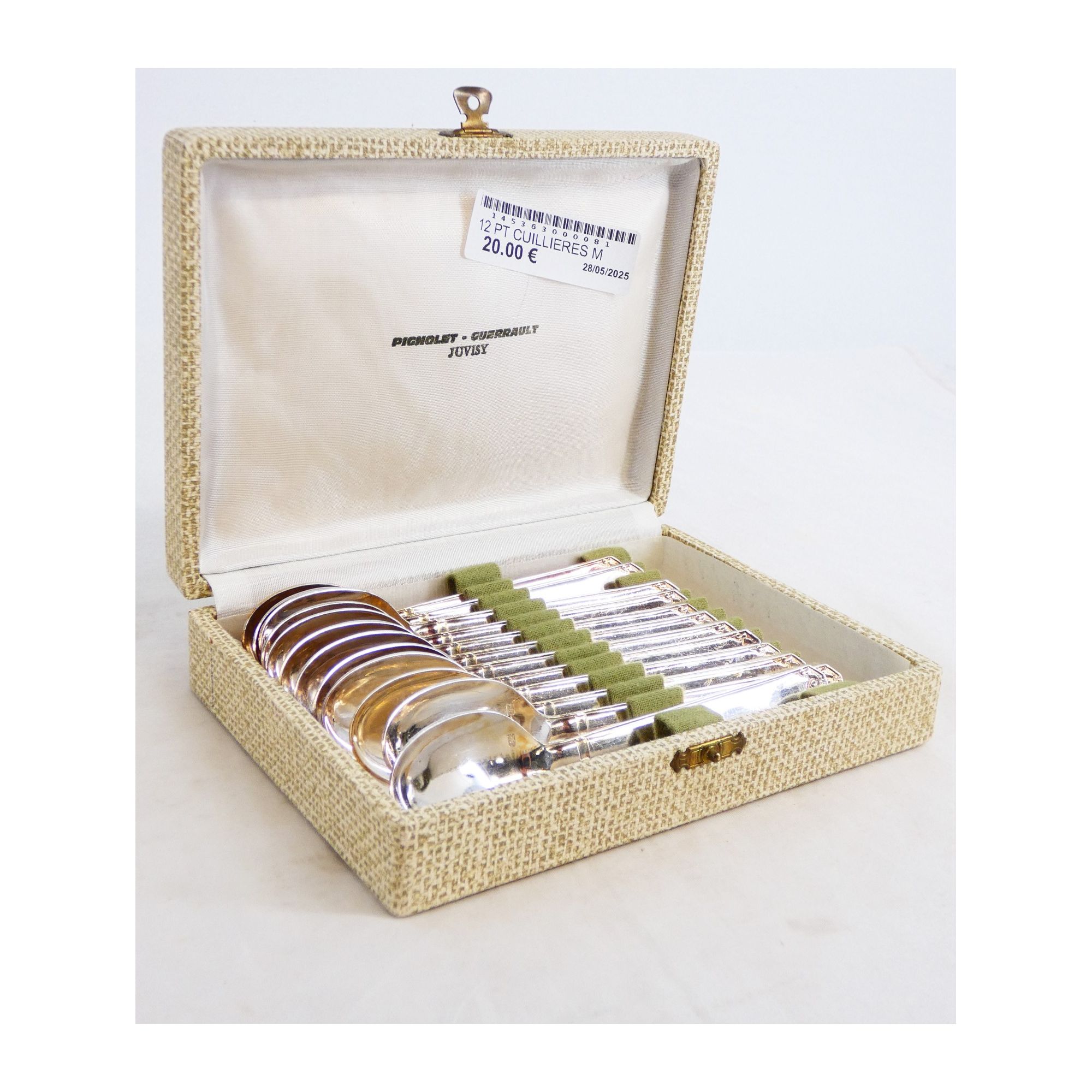 Lot de 12 Petites Cuillères PIGNOLET GUERRAULT en Métal Argenté dans Sa Boite Lot de 12 Petites Cuillères PIGNOLET GUERRAULT en Métal Argenté dans Sa Boite