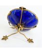 Petite Coupe Tripode en Cuivre Emaillée Bleue