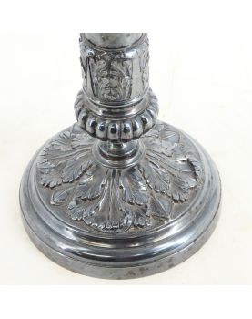 Silver Metal Candle Holder