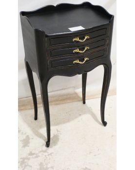 Black Patina 3-Drawer Bedside Table