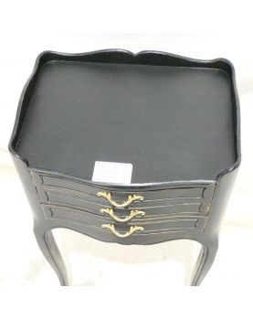 Black Patina 3-Drawer Bedside Table