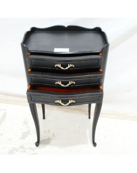 Black Patina 3-Drawer Bedside Table
