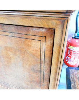 Secretary 1 Drawer 1 Flap 2 Doors 19th Century Elm Burl