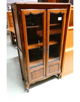 Small Neo Rustic 2 Glass Door Display Cabinet with Key