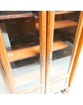 Small Neo Rustic 2 Glass Door Display Cabinet with Key