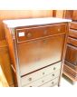 Secretary 1 flap 4 drawers White marble top