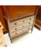 Secretary 1 flap 4 drawers White marble top