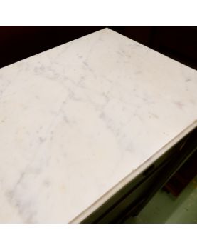 Secretary 1 flap 4 drawers White marble top