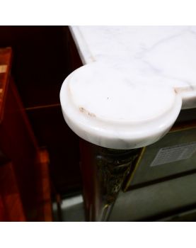 Secretary 1 flap 4 drawers White marble top