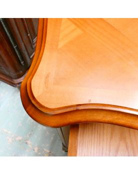 Commode Arbalète 3 Tiroirs Style Régence en Merisier