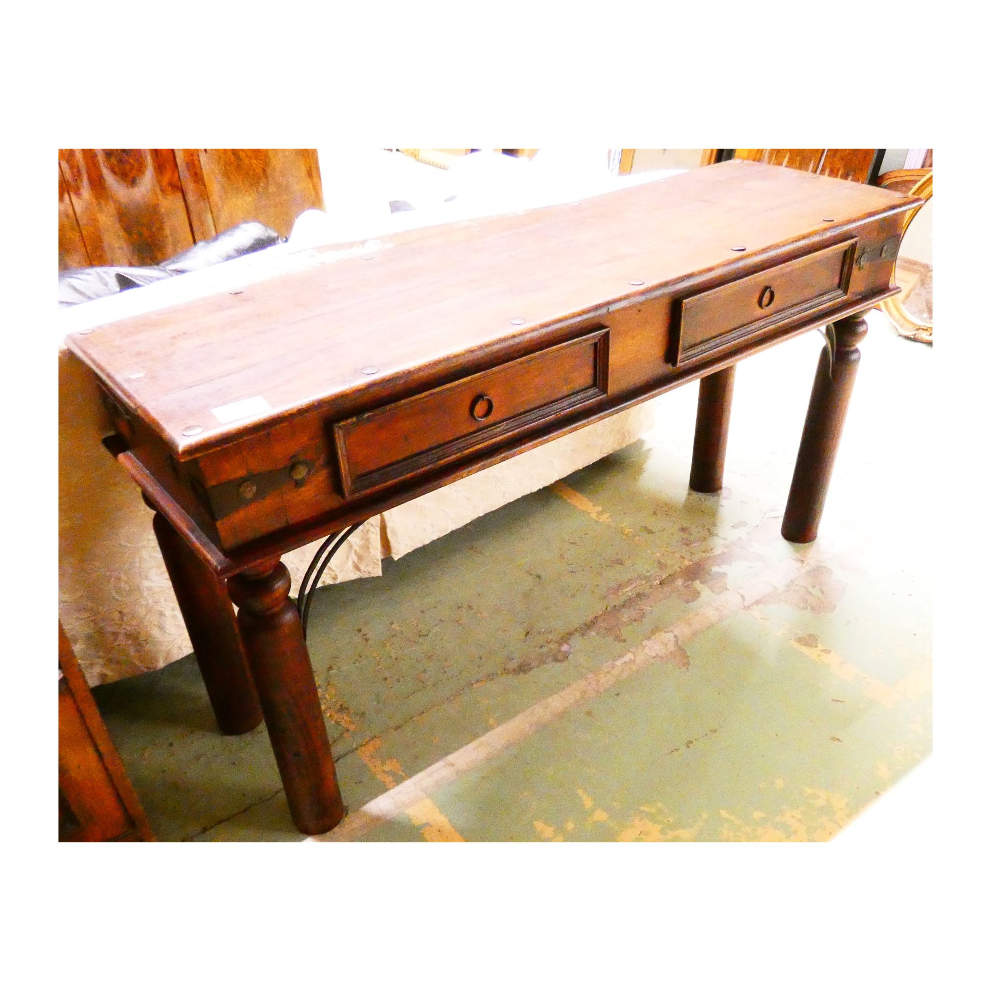 Dark Wood 2 Drawer Console Table Dark Wood 2 Drawer Console Table