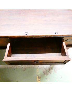 Dark Wood 2 Drawer Console Table