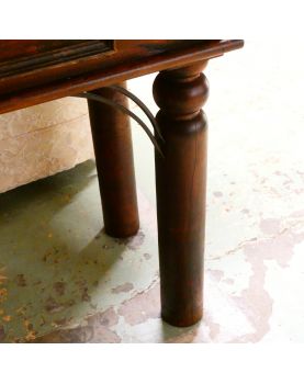 Dark Wood 2 Drawer Console Table