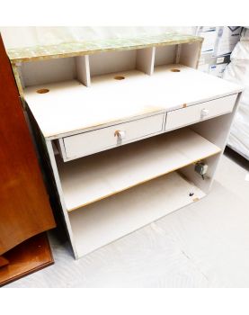2-Drawer Gray and Gold Store Counter