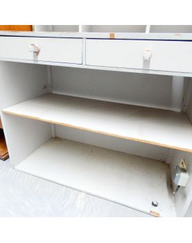 2-Drawer Gray and Gold Store Counter