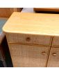 Small 2-Door, 2-Drawer Chest of Drawers with Rattan Finish