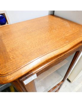 Petite Vitrine 1 Porte Vitrée 1 Tiroir en Chêne Louis XV avec Clé