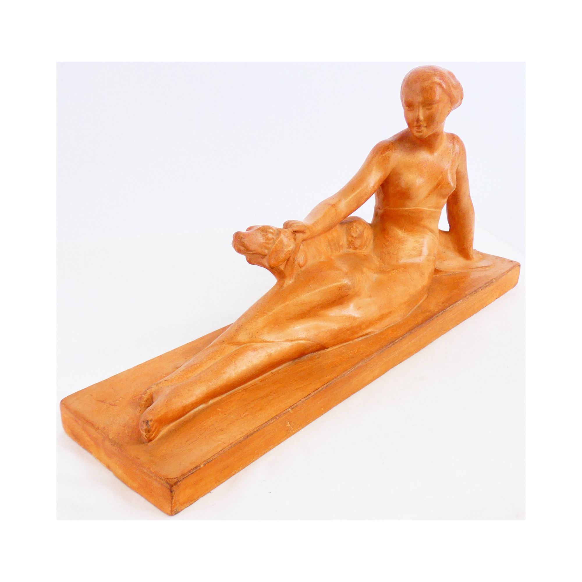 Femme en Terre Cuite Art Déco Signé MELANY Femme en Terre Cuite Art Déco Signé MELANY