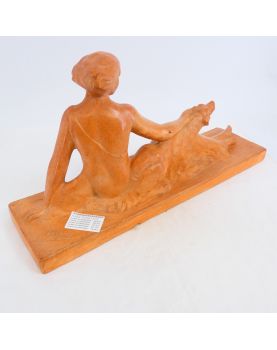 Femme en Terre Cuite Art Déco Signé MELANY