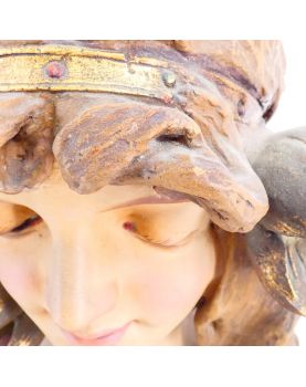 Polychrome Plaster Bust LOTUS Art Nouveau Signed J.P ROUGNEAUX