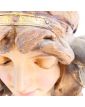 Polychrome Plaster Bust LOTUS Art Nouveau Signed J.P ROUGNEAUX