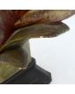 Polychrome Plaster Bust LOTUS Art Nouveau Signed J.P ROUGNEAUX